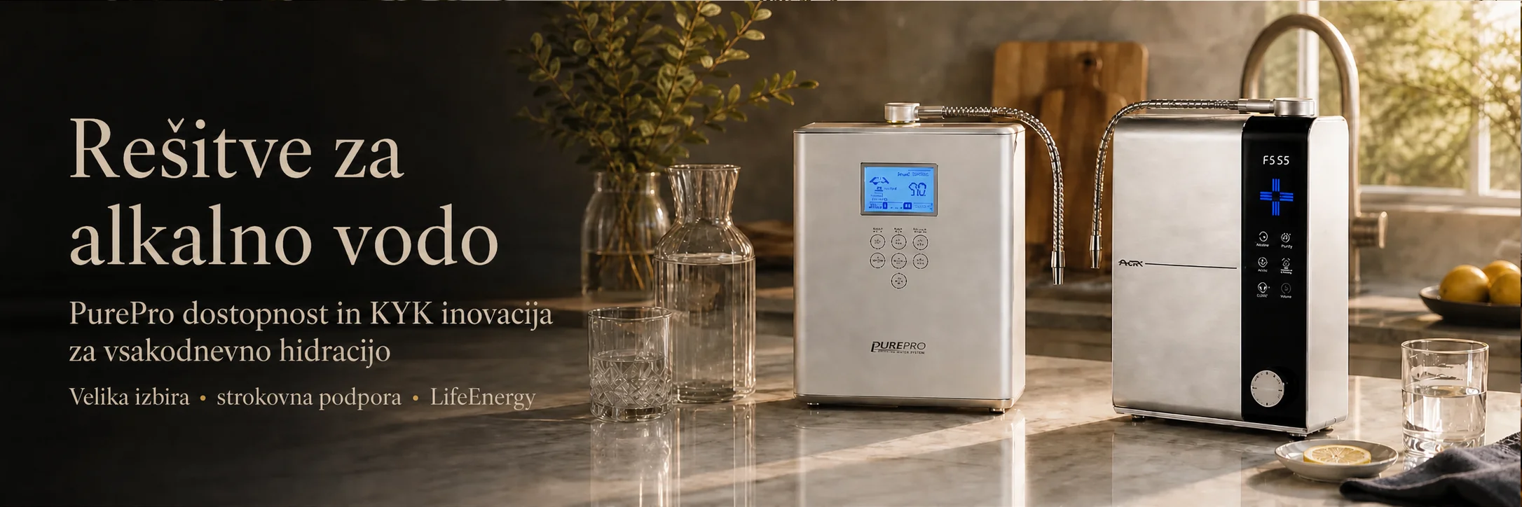 Rešitve za alkalno vodo s PurePro dostopnostjo in KYK inovacijo za vsakodnevno hidracijo na LifeEnergy Slovenija