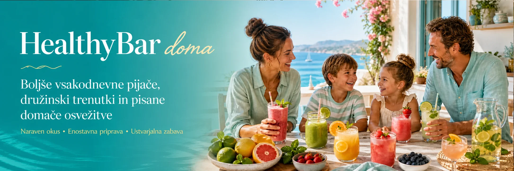 HealthyBar doma za boljše vsakodnevne pijače, družinske trenutke in pisane domače osvežitve na LifeEnergy Slovenija